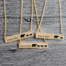SMJEL Mama Bear Tag Engraved Animal Pendant Necklace Women Mother Kids Love