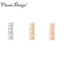 Vinnie Design Jewelry Mom Slide Charms fit on Keeper Bracelet Keys for Leat