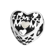 Pandulaso Fit Original Bracelets & Bangle I Love Mom Charms Sterling Silver