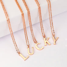New Personalized Tiny Rose Gold Capital Letter Pendant Necklace Initial Nam