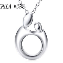 Baby Mother Necklace for Women Cute Baby Mom Hug Heart Love Necklace 925 St