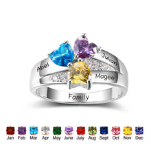 Mom Jewelry Gift Personalized Birthstone Family Rings 925 Sterling Silver C