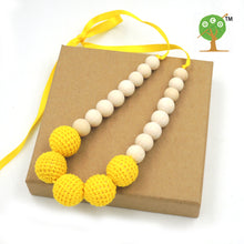 1pc sale Bright yellow Nursing Necklace Yellow Crochet wooden bead Teething