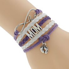 Mother's Day Best Gift Love Mom Heart Charm Bracelets for Women Wrap Leathe