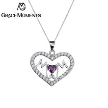 Grace Moments Crystal Zircon Fashion Women Jewelry Heart MOM Love Chain Nec