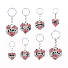 mom daughter teacher Best friend Keychain Heart  Imitation Diamonds Key Rin