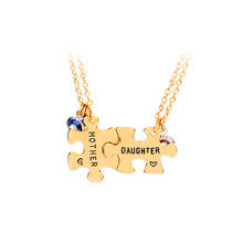 Lucky Birthstone Heart Engraved Puzzle Put It Together Mother Daughter Mom