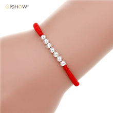 2016 New Design Handmade Red Rope Braided Silver Love Heart Mom Charm Brace