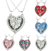 6 Colors 2PCS Broken Heart Mother Mom Daughter Crystal Rhinestone Fashion P