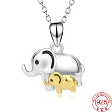YFN Genuine 925 Sterling Silver Lucky Elephant Mom And Child Mother Love Pe