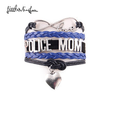 Little MingLou Infinity love Police Wife police mom Bracelet Heart Charm le