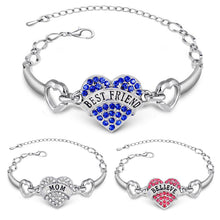 New Best Friends Bracelets Women Sister Mom Hope Letters Bracelet Silver Cr