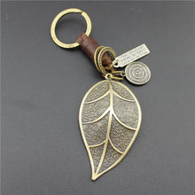 leather keychain alloy Leaf keychain, Mothers's gift free shipping, persona
