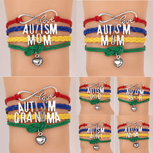 Infinity Love Autism Mom or Mum Grandma / Nana/ Aunt/Sister Bracelets & Ban
