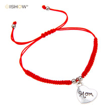 Hot Sale Mother's Day Gift Simple Handmade Braided Red String Love Heart Mo