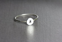 Custom Initial Ring, Personalized Monogram Valentines Day Gift, Love Mom Si