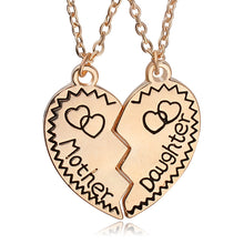 2 pcs Broken Heart Gold Silver Plated Mother Daughter Flower Heart Pendant