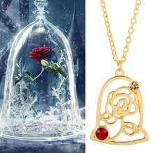 Flower Necklace Beauty and The Beast Charms Choker Rose Bella Necklace for