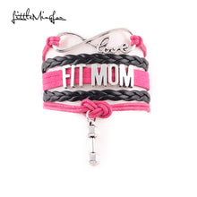 Little MingLou Infinity love Fit mom Bracelet dumbbell Charm bracelets & ba