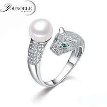 Real freshwater pearl rings cultured double pearl rings silver 925 for wome