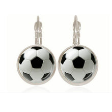 Soccer Ball Earrings Personalized Glass Soccer Football Dangle Earrings Spo