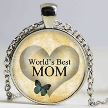 The Best Mom Necklace Mother's day Pendant Glass Dome Pendant Necklace-in P