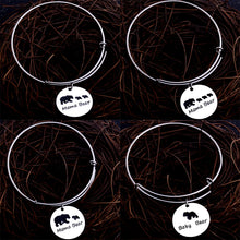 Family MAMA Bear Cute Animal Love Mother's Birthday Mommy Women Bangle Gift