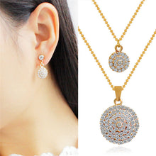 3pcs/Set Circular Crystal Rhinestone Bridal Wedding Jewelry Set For Women M