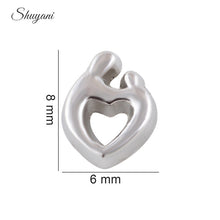 20pcs/lot Wholesale Alloy Silver Plated Mom and Baby Love Heart Charms for