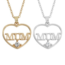 Best Gifts For Mother'Day Heart Hollow MUM Crystal Pendant Necklace Everlas