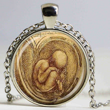 leonardo da vinci necklace pregnancy fetus pendant doctor midwife gift for