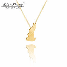 2017 Easter Jewelry Good Luck Origami Rabbit Choker Necklace Stainless Stee