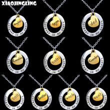 XIAOJINGLING Fashion Long Necklace Family Gift For Grandpa Dad Mom Sister T