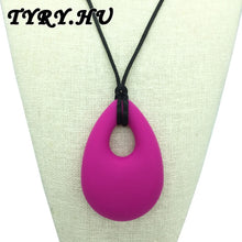 Silicone Teardrop Pendant Charms Food Grade Soft Teething Toy Teether Neckl