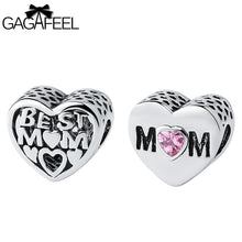 GAGAFEEL Mother's Gifts Heart Beads Fit Original Pandora Bracelets Bangles