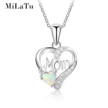 MiLaTu Mom Gift 925 Sterling Silver Opal & CZ Stone Choker Necklace Best Wo