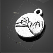 High quality 20 PCS/Lot 14.4mm*17.6mm antique silver small round hand by ha
