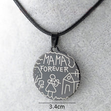 Anniyo Mom Gift MAMA FOREVER Pendant Necklace Rope Chain,Wholesale Stainles