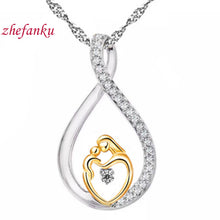 Moms Jewelry Birthday Gift For Mother Baby Heart Charm Pendant Mom Daughter