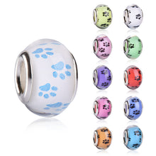 50pcs Kawaii Pet Paw Print Resin Beads Spacers for Jewelry Making Big Hole