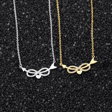 Arrow Through CZ Infinity Sign Heart Pendant Necklace For Women Love Jewelr