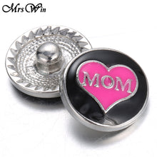 10pcs/lot Mrs Win Snap Jewelry LOVE MOM Snap 18MM Buttons fit Snap Bracelet