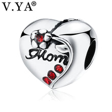 V.YA "Mom" Beads fit for Pandora Necklace Bracelet DIY Bead Charm for Jewel
