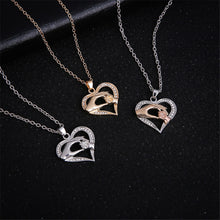Fashion Women Love Heart Shape Mom Hold Kids Children Hand Metal Pendant Ne