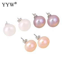 YYW Women Mom Natural White Pink Purple Freshwater Pearl Earrings Jewelry 9