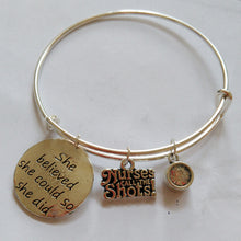 65mm She believed she could so she did charm,Nurses Shots ! bracelet bangle
