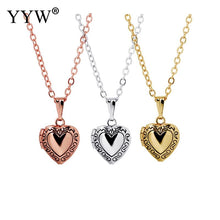 YYW Women Girl Mom Lover Gifts Gold color Locket Charm Necklace Weddings He