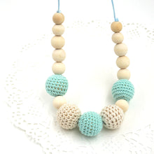 Drop shipping Mint teal cream crochet beads Teething necklace Breastfeeding