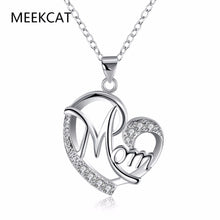 Best Gifts For Mom Heart Pendant Necklace Colar de Prata For Women With CZ