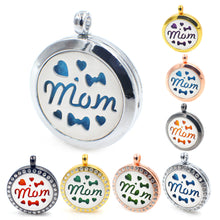 XX01 Stainless Steel Aromatherapy Diffuser "MOM"Locket Floating perfume loc